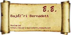 Bajári Bernadett névjegykártya